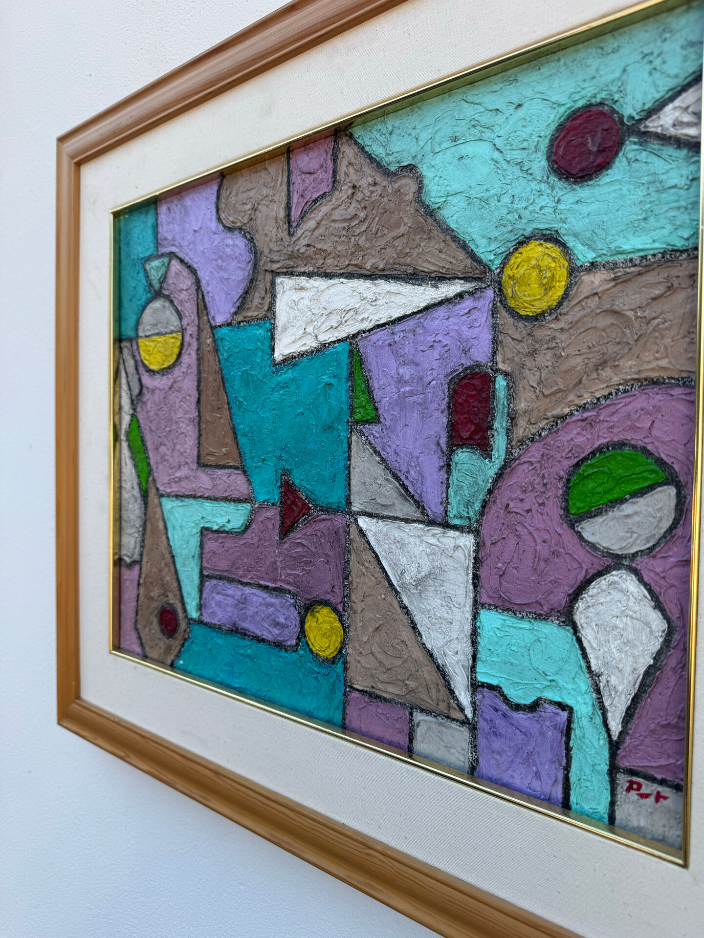 Abstract geometric coloured painting