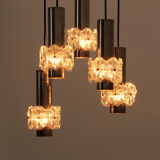 Vintage Chandelier Cascade Hanging Lamp with 5 lamps, 1960