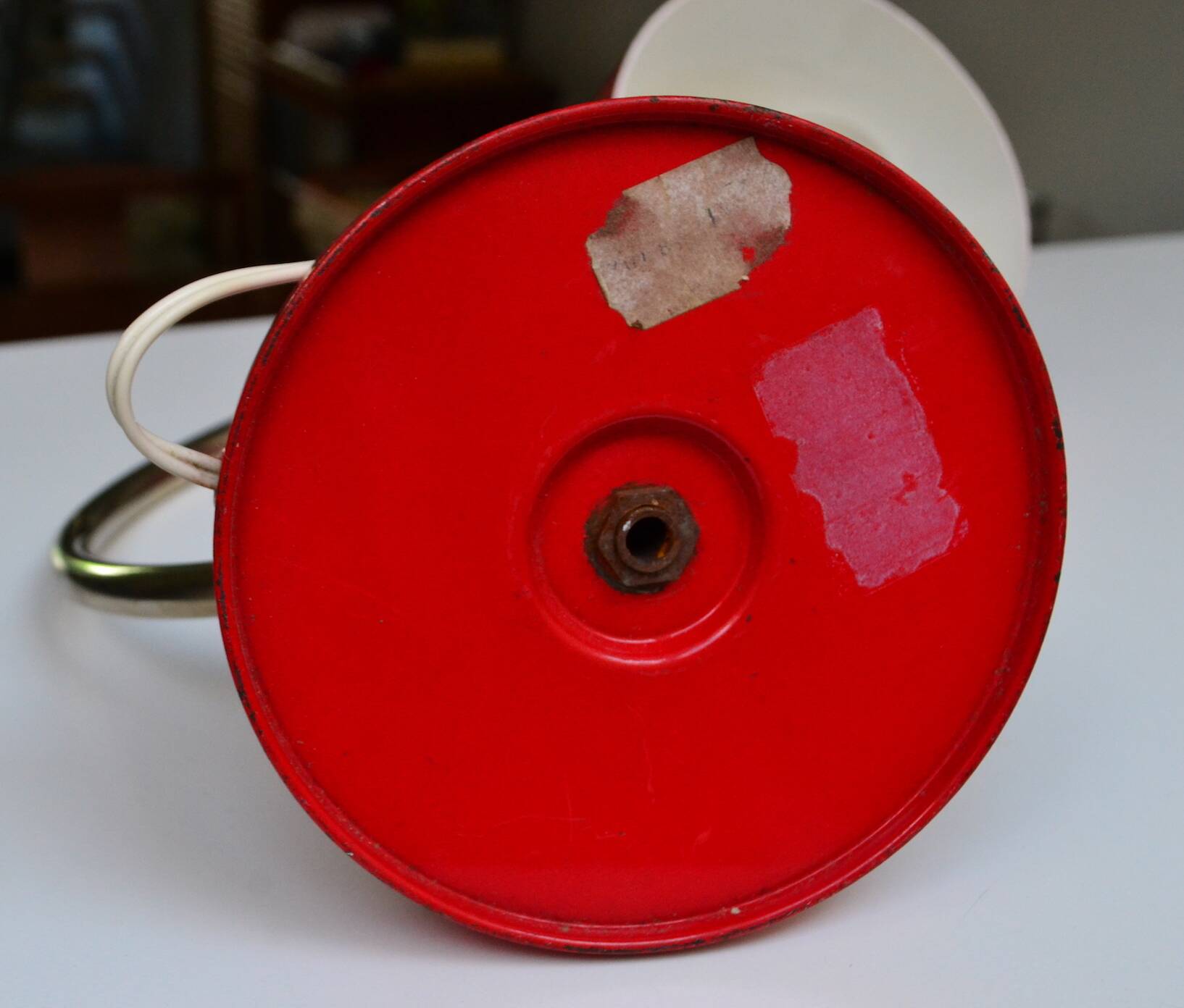 Red 1960s chicken lamp