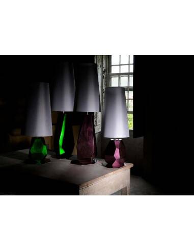 Lamp with silk lampshade