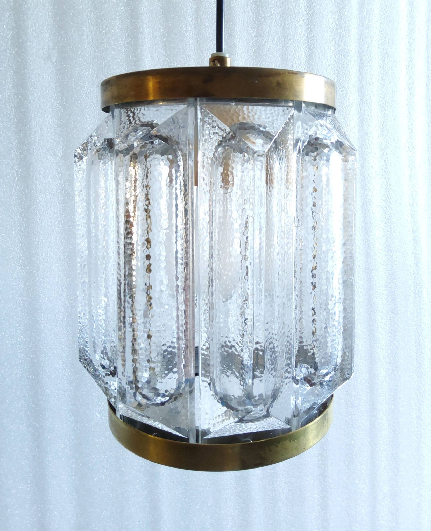 Scandinavian brass and glass pendant for Reijmyre by Paul Kedelv