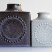 Mid-century Scandinavian modern art pottery vases in ceramic by Göran Andersson for Upsala Ekeby, Sweden, 1970s, set of 2