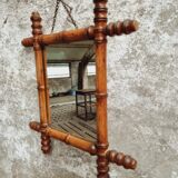 Vintage mirror faux bamboo 39x44cm