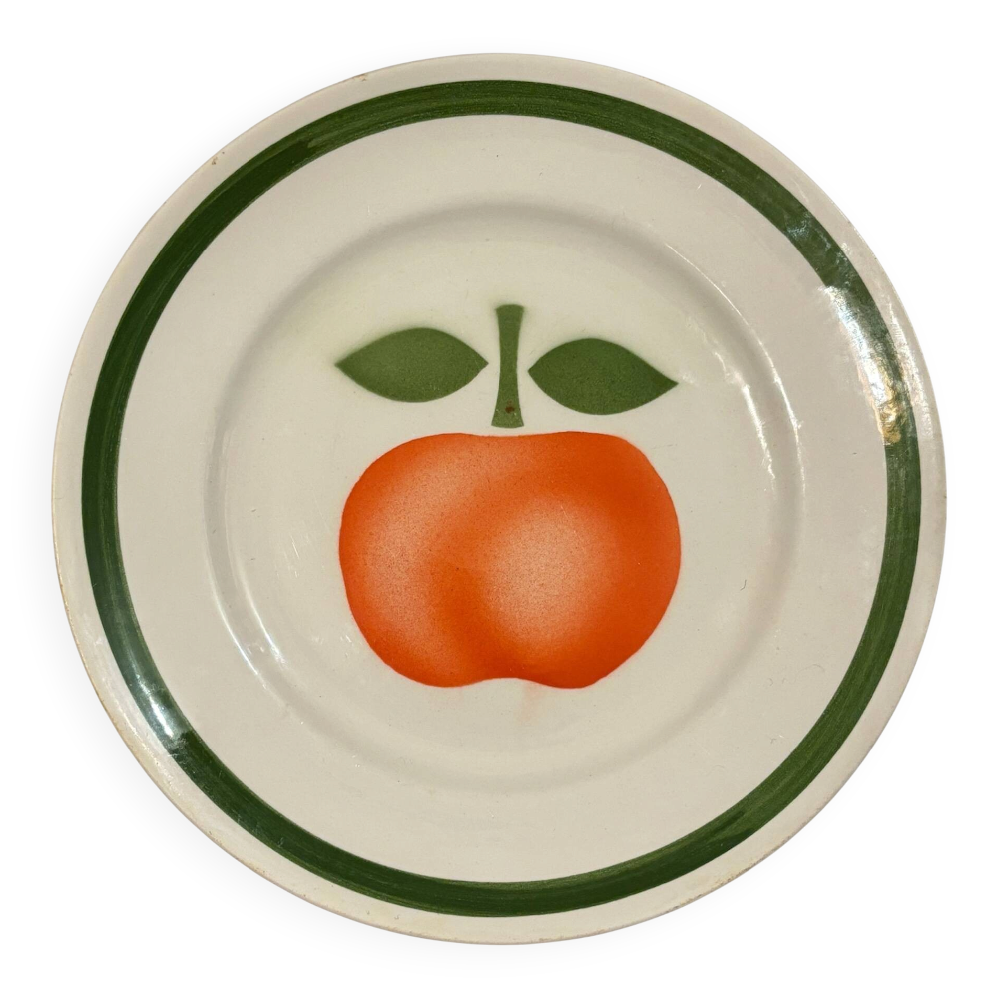 Vintage plate "Apple" - Moulin des Loups Orchies Manufacture