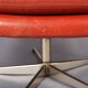 Danish red leather swivel chair, 1960