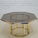 Brass  Italian coffee table by Romeo Rega, 1970s
