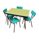 Ensemble de table extensible en formica et 4 chaises