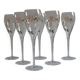 6 champagne flutes Perrier Jouet model Belle Époque by Emile Gallé
