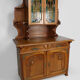 Buffet Art Nouveau en acajou sculpté et vitraux, vers 1900