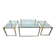 T53 Coffee and Side Tables in Brass and Glass by Peter Ghyczy, 1970s, Set of 3