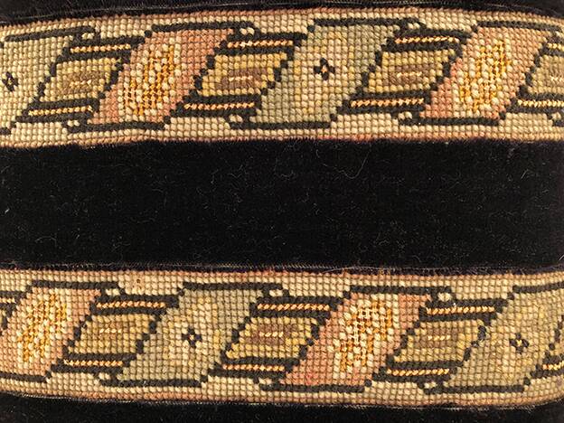 Pair of blackened wooden footstools, Napoleon III period