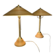 Vintage Pencil Reed table lamp set, Italy, 1970s
