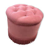 Pink velvet pouf
