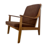 Old Scandinavian designer armchair from the 60s in vintage solid beech
