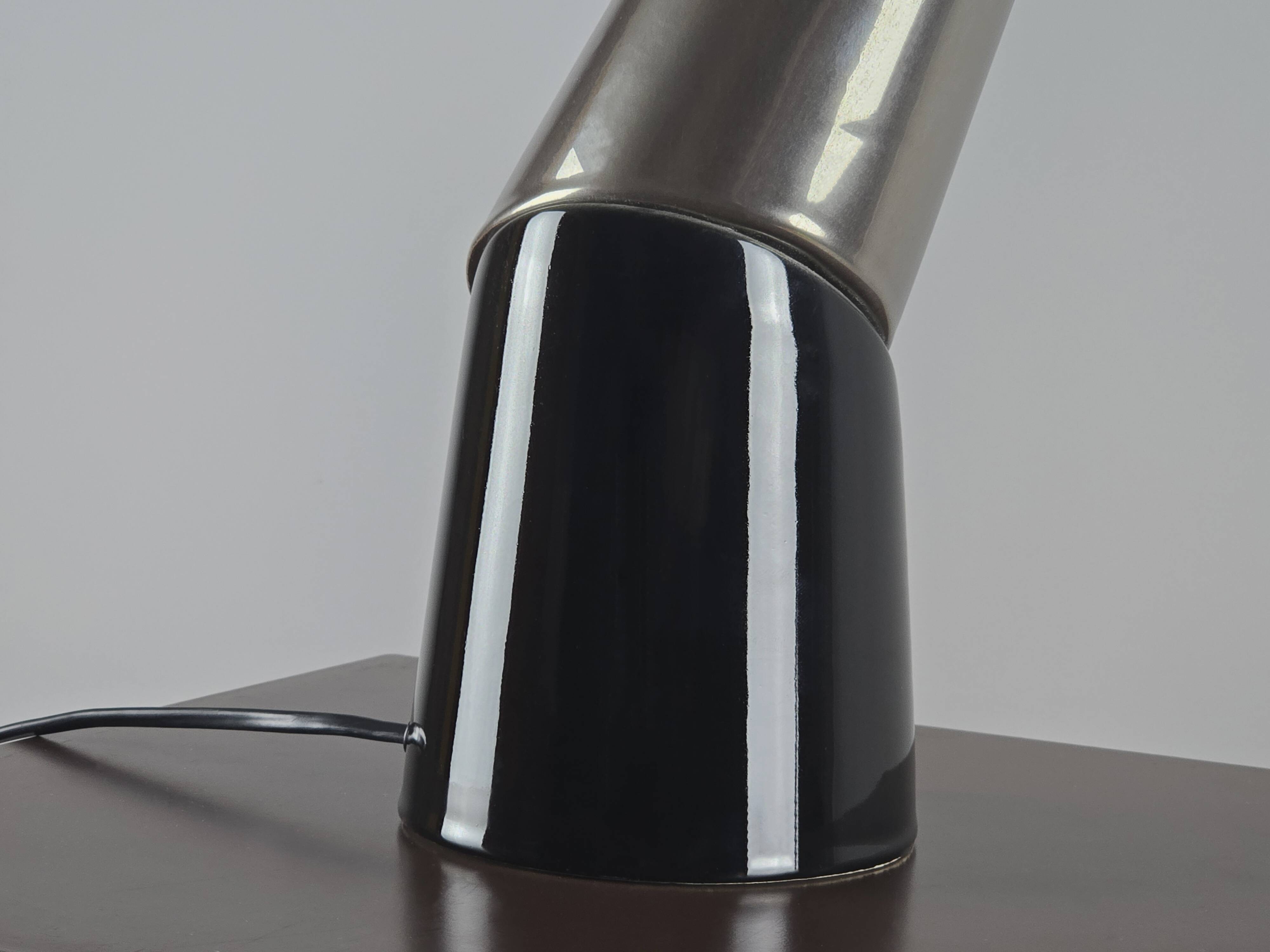 1980s Postmodern Ceramic Table Lamp by François Chatain.