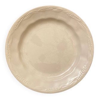 Assiette ancienne blanche aux épis de blé