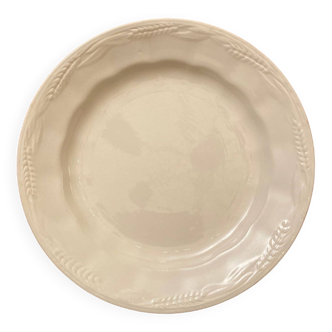 Old white plate with ears of wheat