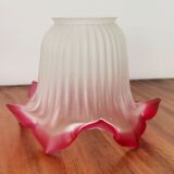 Lampe de table Art Nouveau des années 1930 en laiton et verre dépoli