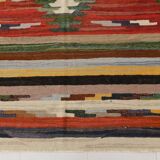 9x12 Kilim Red Green Oversize Vintage Kilim Rug, 275x370Cm