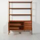 Scandinavian teak bookcase with pull-out desk