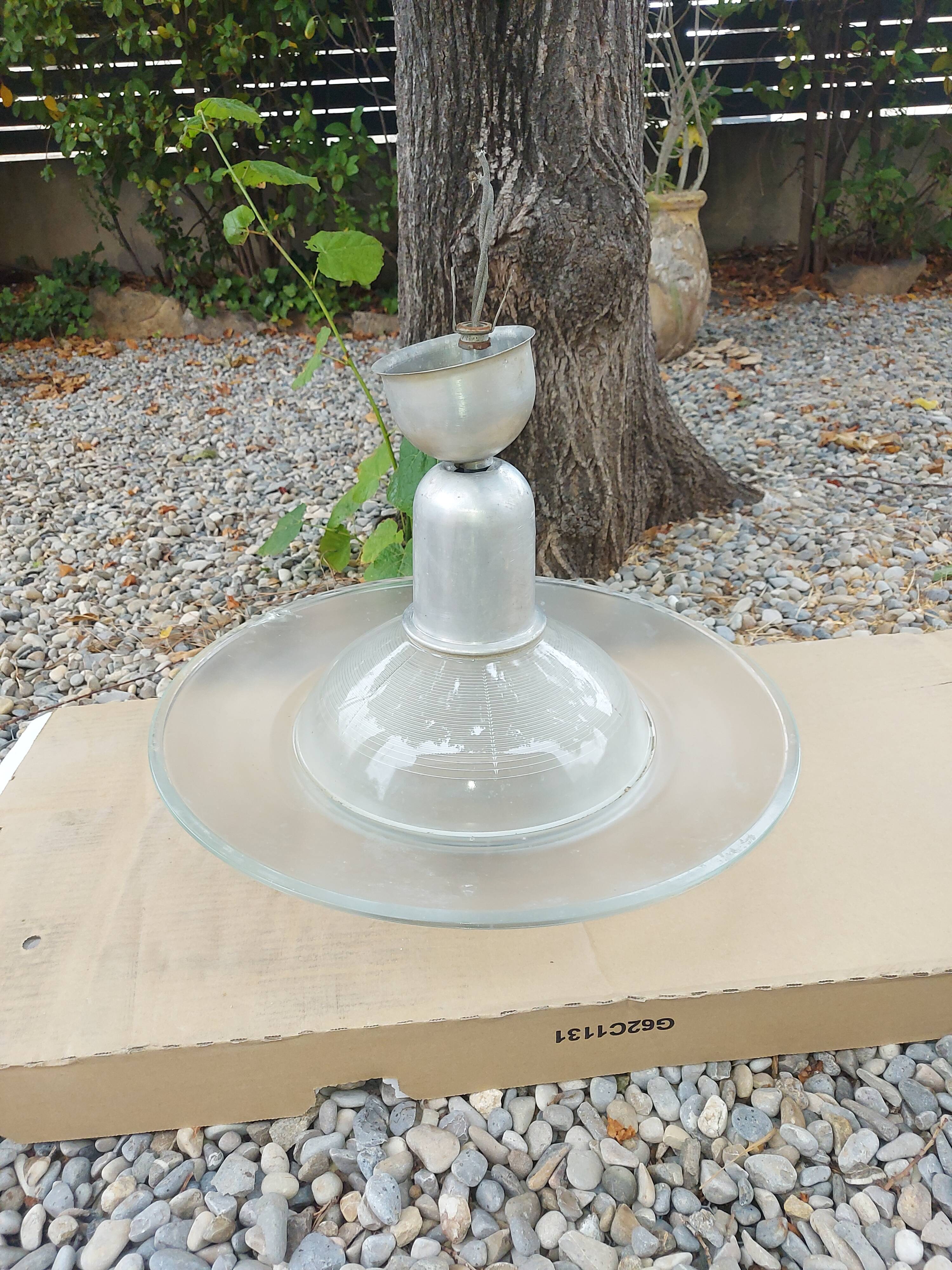 Holophane art deco glass pendant light