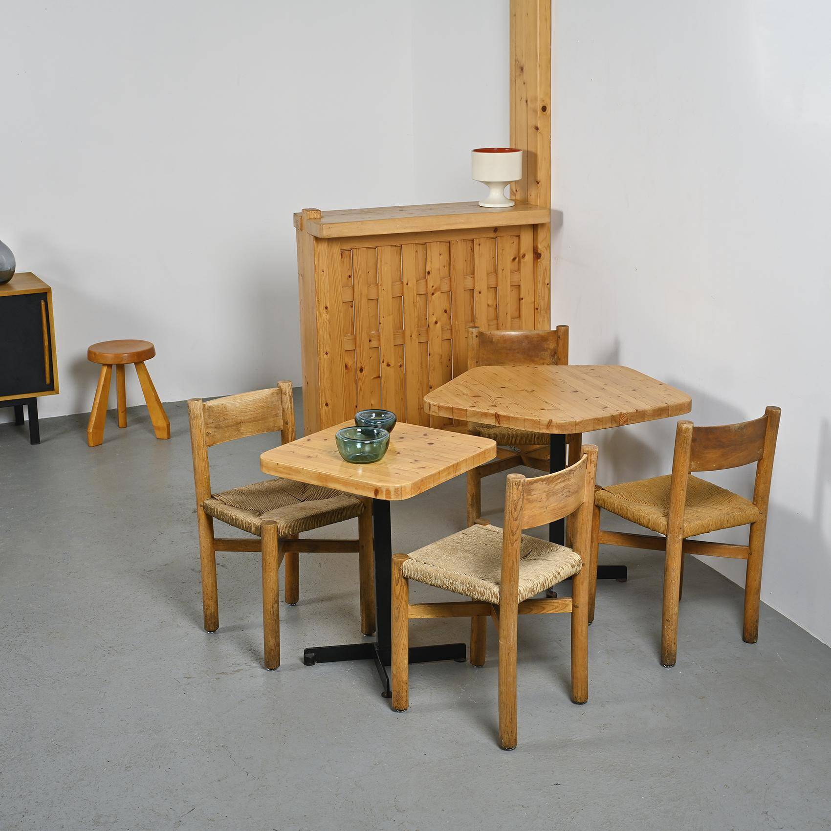 Square table, Charlotte Perriand, Les Arcs 2000, circa 1979.