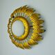 Sun wall lamp by ferro arte, metal and gold leaf and opaline glass, Spain, 1960