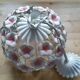Suspension vintage fleurs tôle peinte