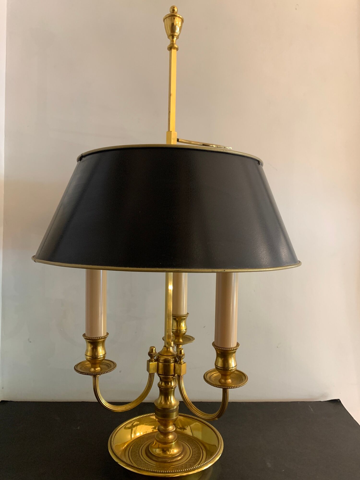 Hot water bottle lamp, 3 lights in bronze Lucien Gau, XXth