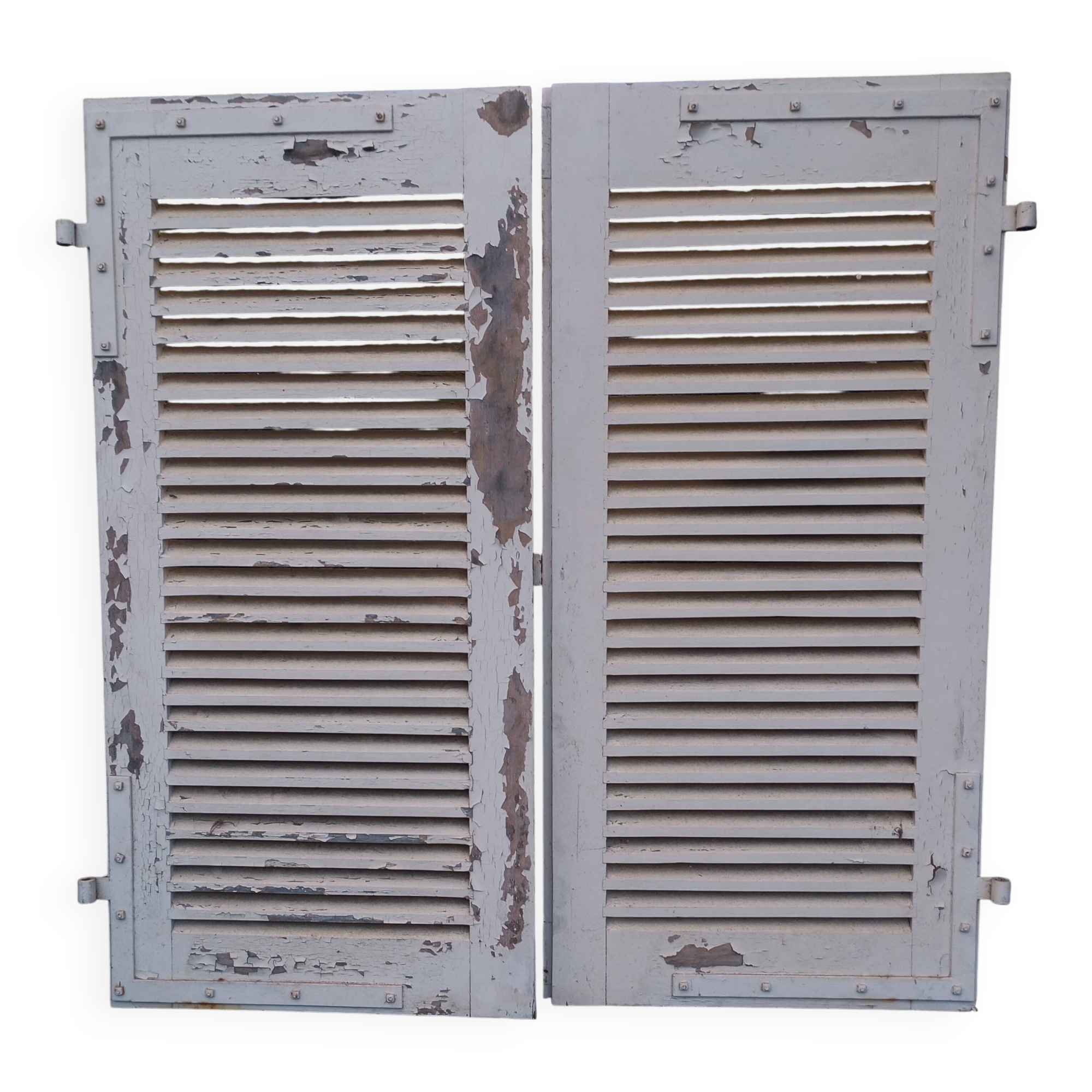 Pair of tropical wood shutters