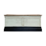 Bank counter furniture in patinated wood, circa 1900