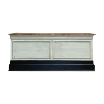 Bank counter furniture in patinated wood, circa 1900