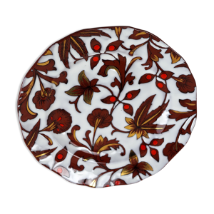 Assiette blanche à motifs - longwy