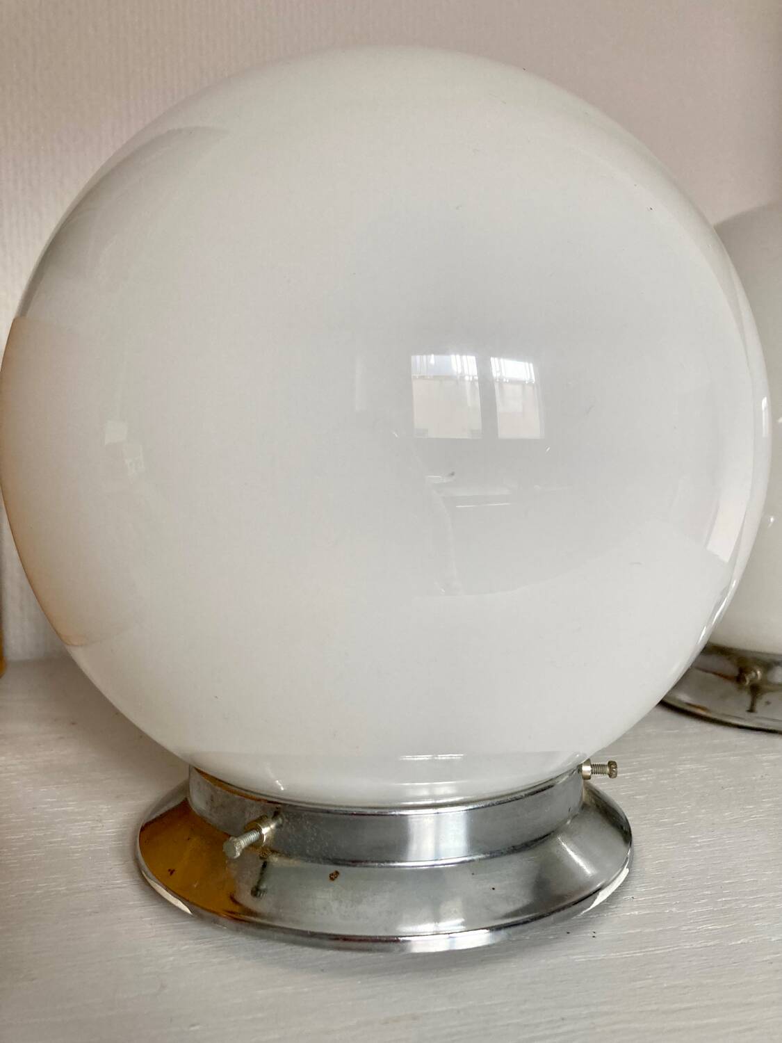 Opaline globe ceiling light