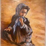 Portrait d’une jeune fille, signée J Hallard XX siècle