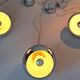 Set of 3 Benny Frandsen modular chrome pendant lights, Denmark 1970/80