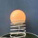 Large mid-century opaline milk glass spiral table lamp