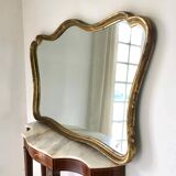 Large old gilded leaf mirror 131x76