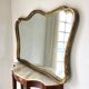 Large old gilded leaf mirror 131x76