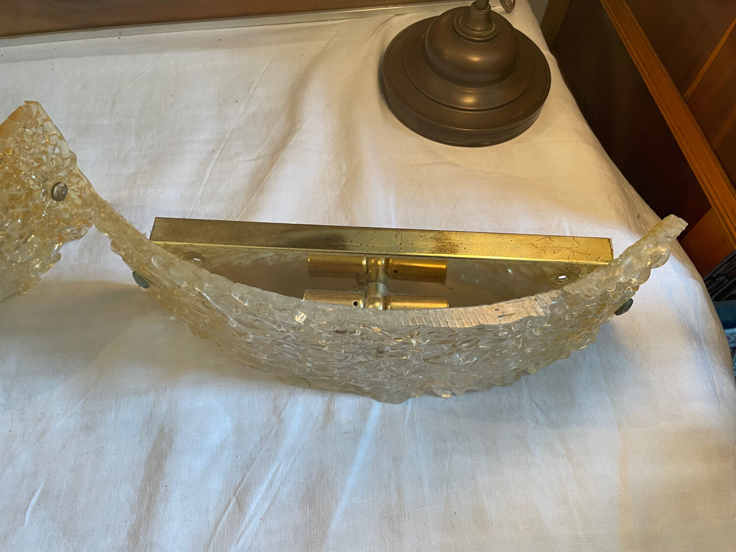 Worked glass wall lamp