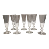 Set of seven champagne flutes