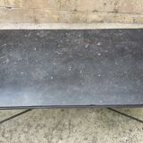 Wrought iron coffee table and marble top