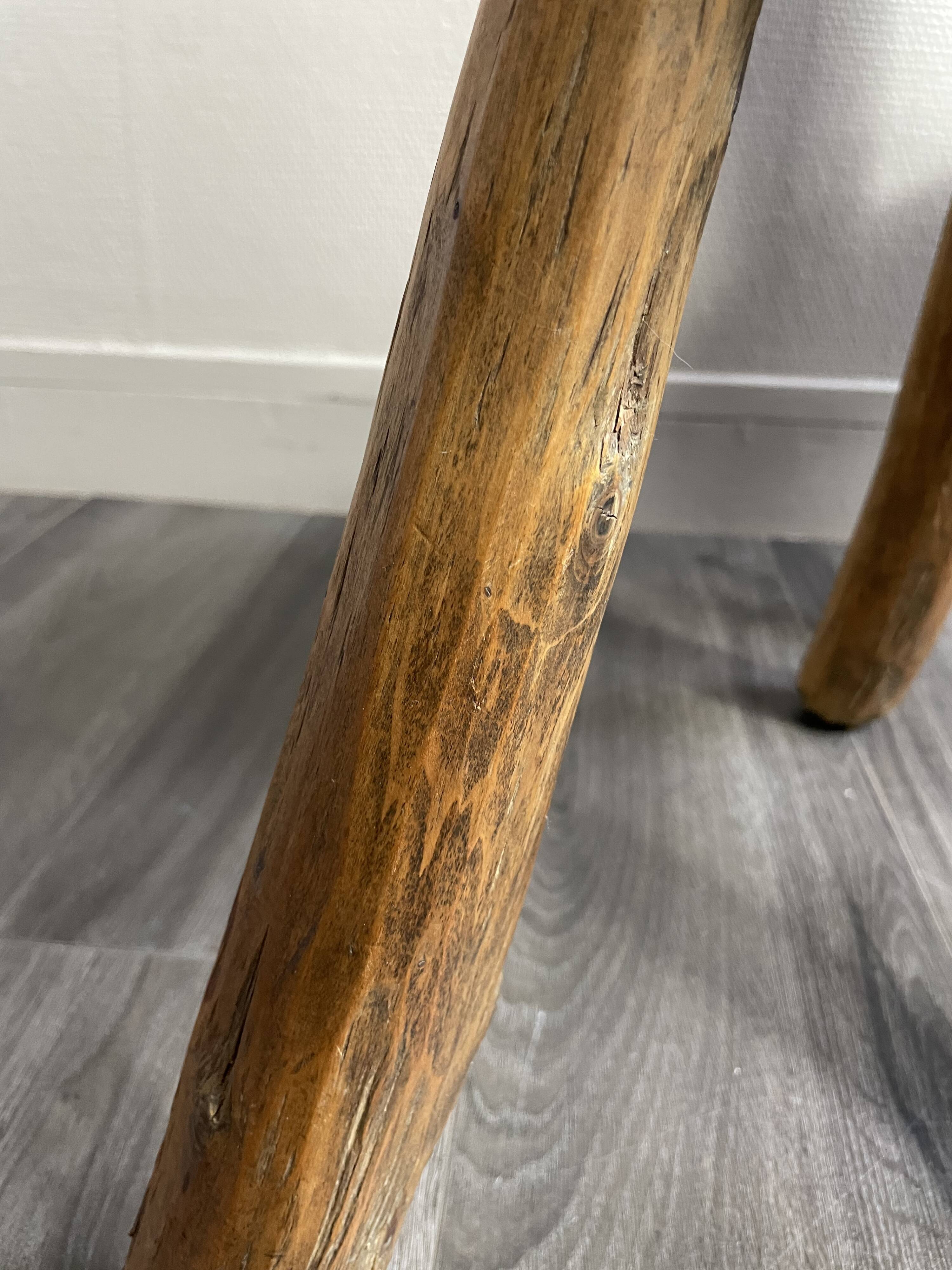 Pair of solid wood farmhouse stools