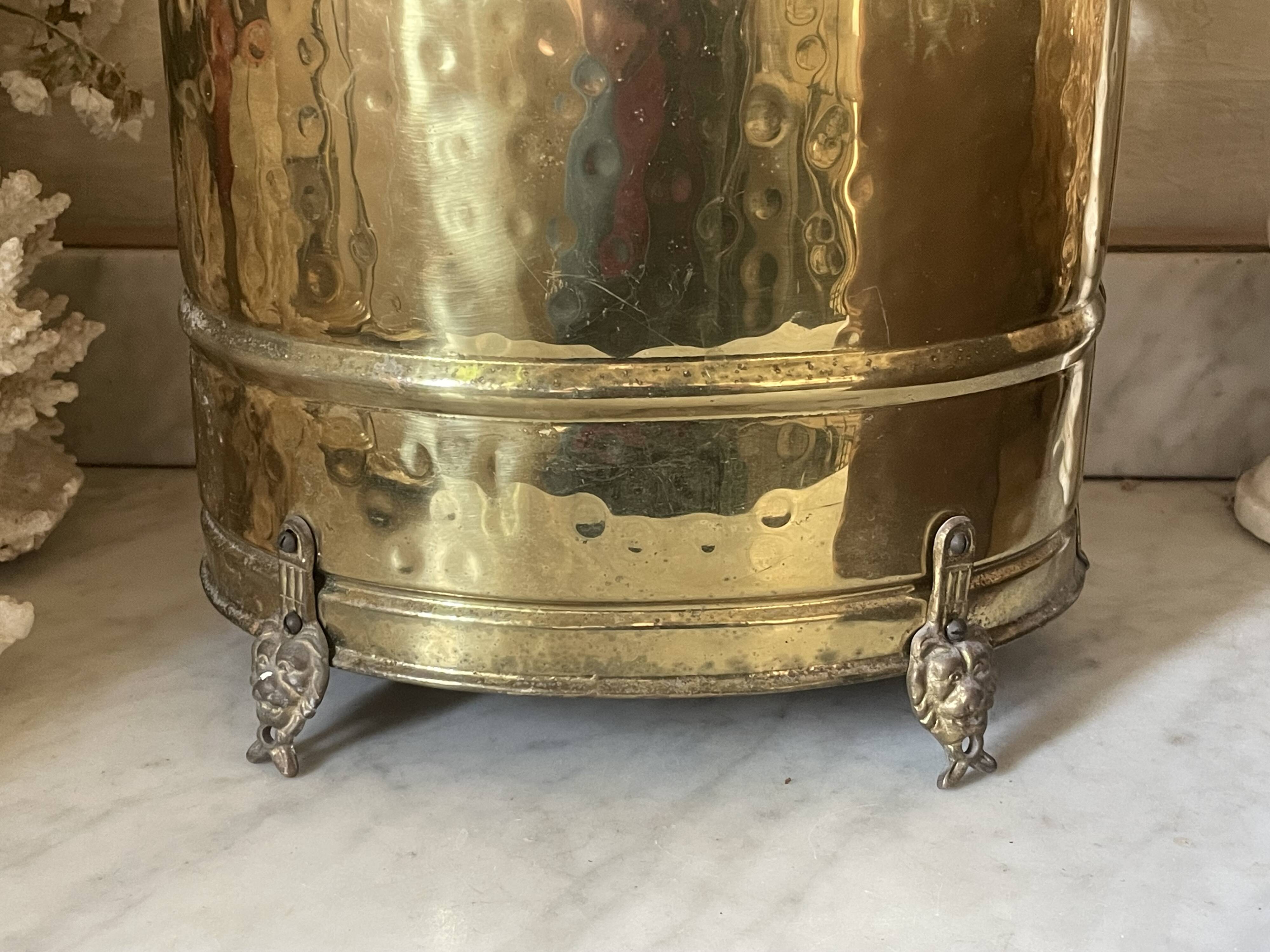 Antique brass umbrella stand