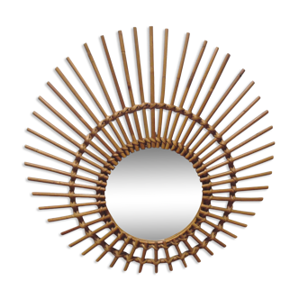 Mirror rattan 50s Sun - 58x55cm