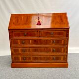 English secretary desk from Marway brand, leather top and precious wood veneer