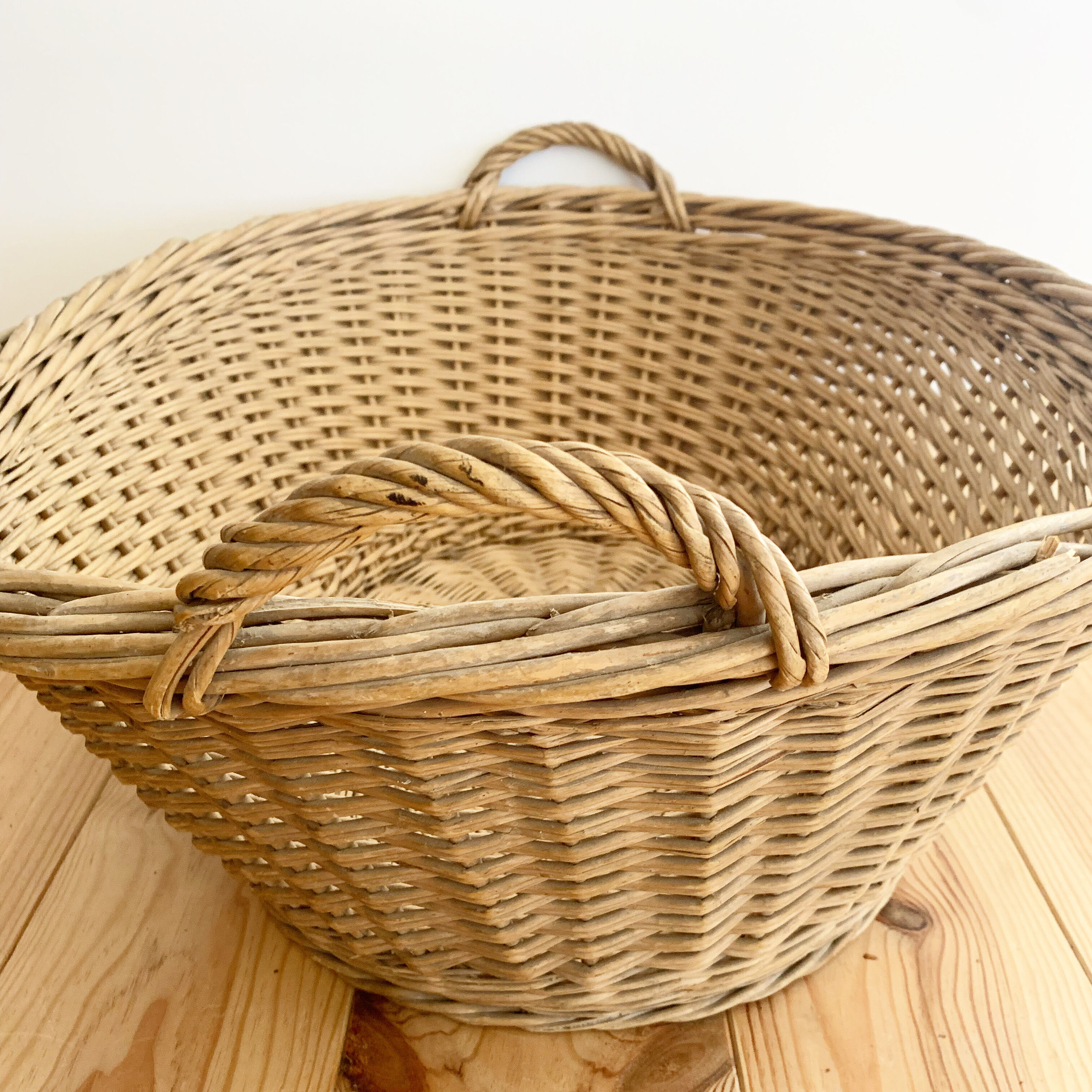 Old wicker laundry rack