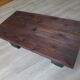 Dark solid wood farmhouse table