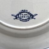 Round ironstone dish Flora Creil and Montereau late 19th century