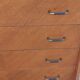 Commode vintage en chêne blond pieds compas 4 tiroirs 1950